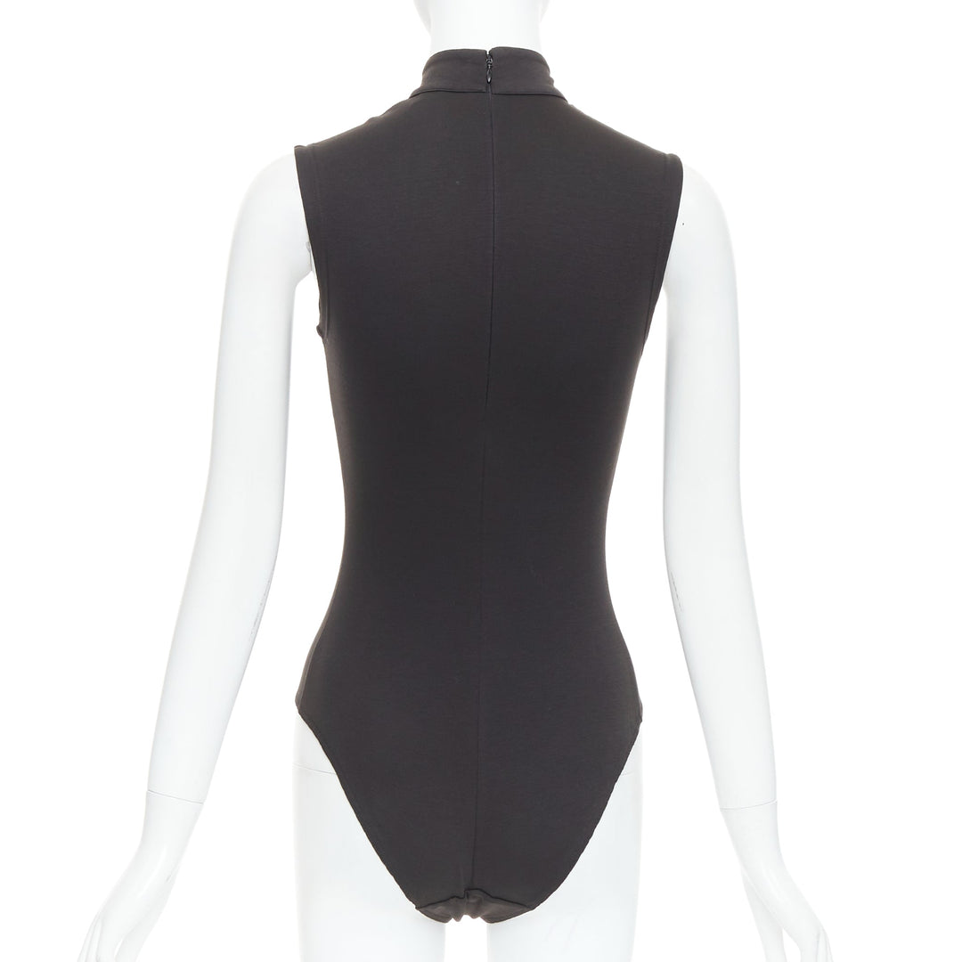 ISTANTE 1995 Gianni Versace black cotton hi neck bodysuit IT38 XS