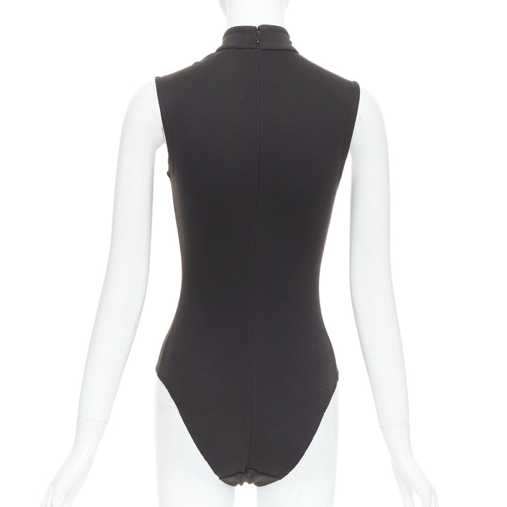 ISTANTE 1995 Gianni Versace black cotton hi neck bodysuit IT38 XS