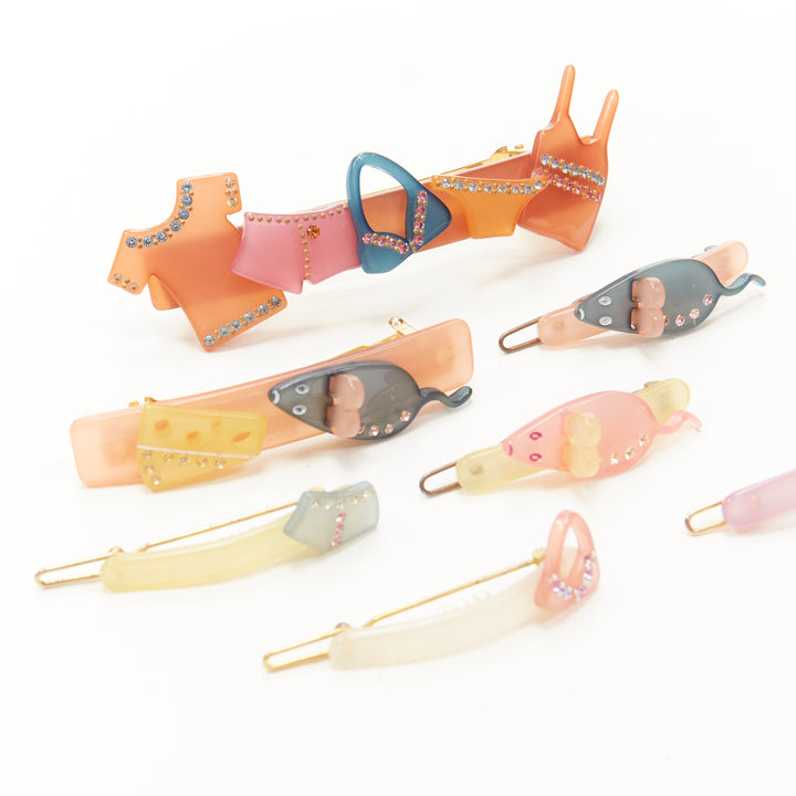 CHIC & MODE Alexandre Zouari pastel lingerie mouse cheese acrylic hair clips X7