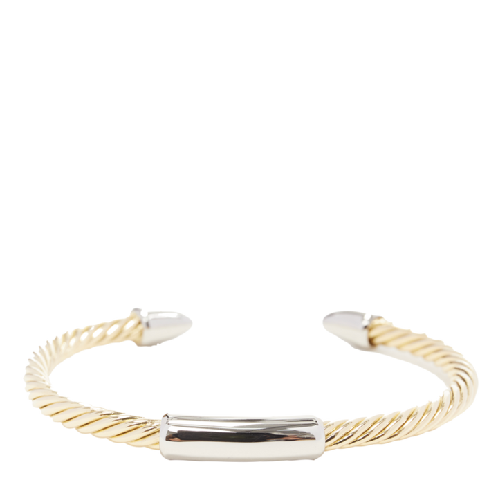 vintage BVLGARI JEWELLERY 18k yellow gold white gold stud twist bangle cuff