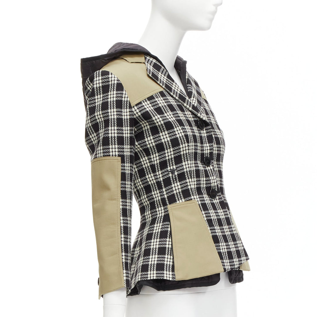 CHRISTIAN DIOR 2022 black white virgin wool Cannage lined bar jacket FR34 XS