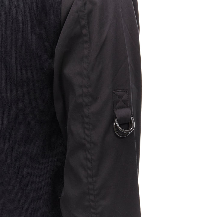 PRADA LINEA ROSSA black cotton utility pocket zip up  jacket IT50 L