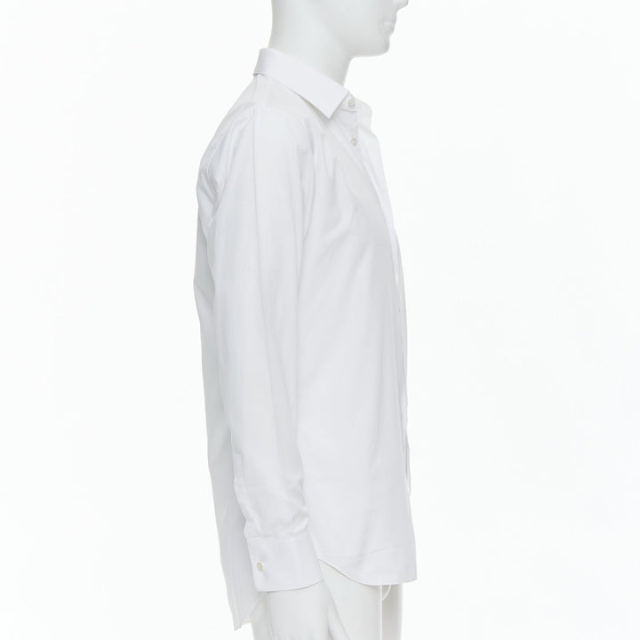 DIOR white 100% cotton shoulder darts plain dress shirt EU39 M