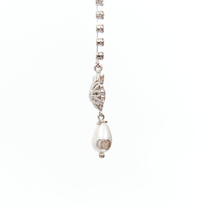 GUCCI Alessandro Michele pink heart crystal GG logo pearl charm hairband
