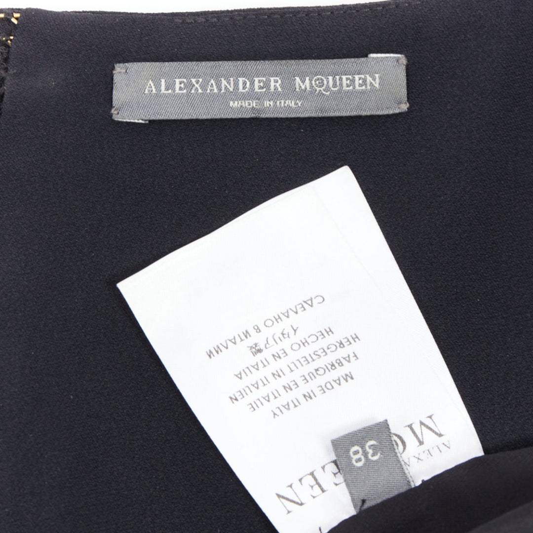 ALEXANDER MCQUEEN 2013 black cut out bust cold shoulder top IT38 XS