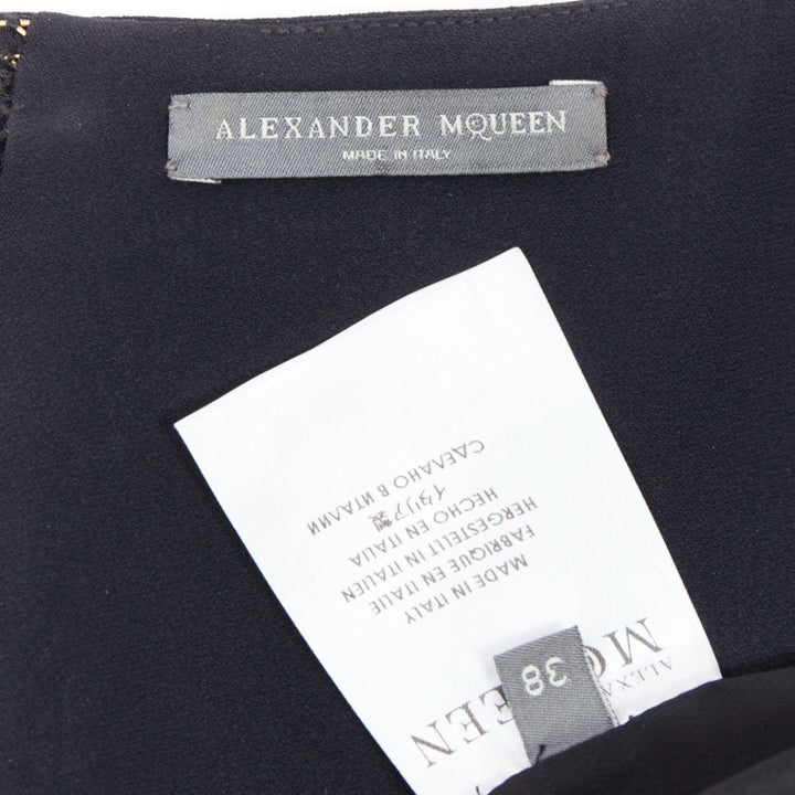 ALEXANDER MCQUEEN 2013 black cut out bust cold shoulder top IT38 XS