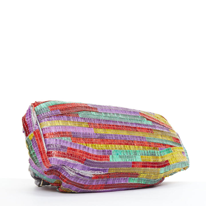 rare BOTTEGA VENETA 2006 Limited Edition multicolor scaled leather frame bag