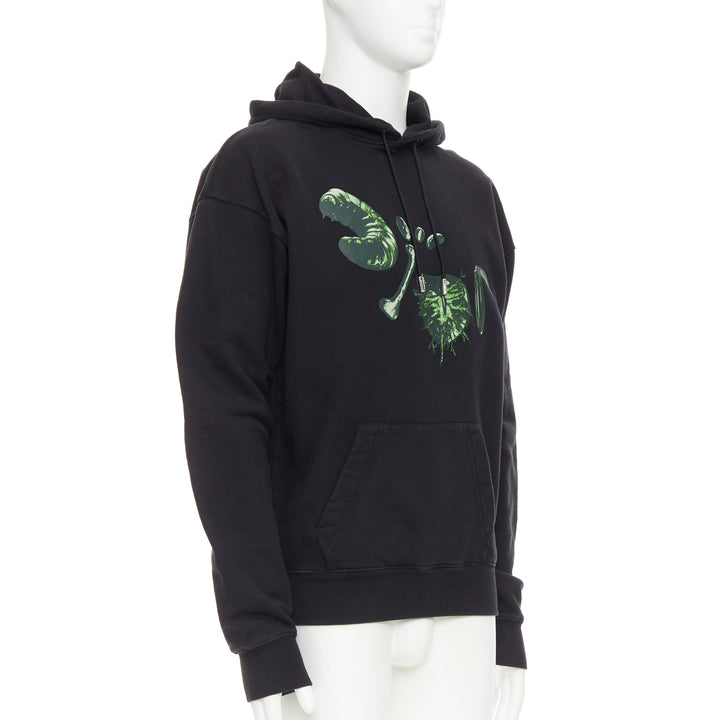 DIOR HOMME Cactus Jack black green cotton graphic logo print hoodie XXS