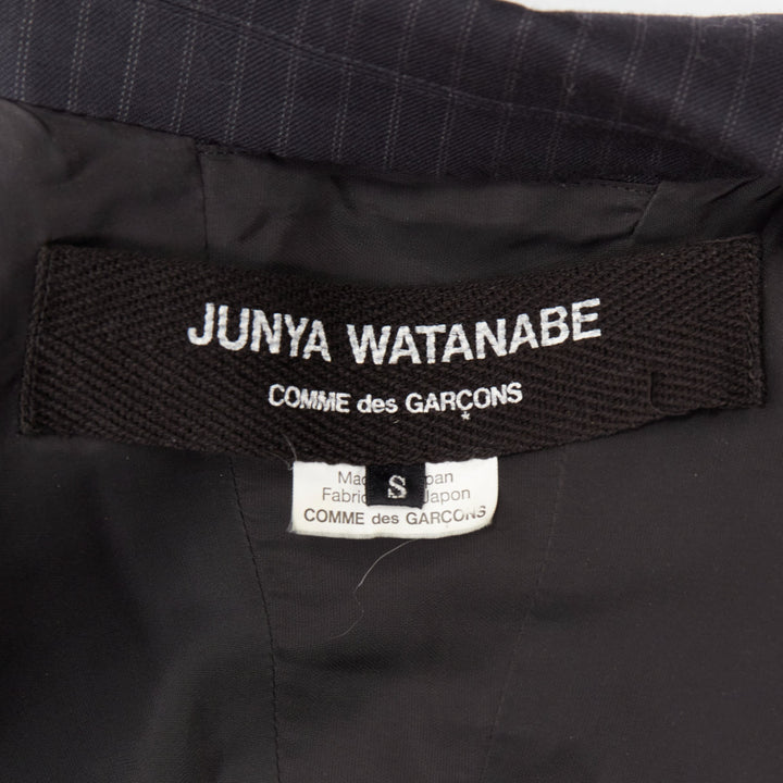 JUNYA WATANABE 2018 grey pinstripe wool blend cape sleeve boxy blazer S