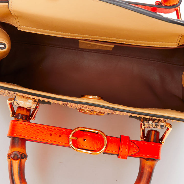 GUCCI Diana NM Small bamboo handle scaled leather crossbody bag