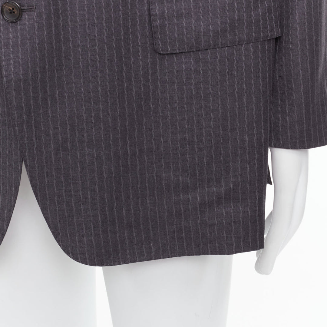TOM FORD grey pinstripe hand stitched flap pockets blazer IT58 4XL