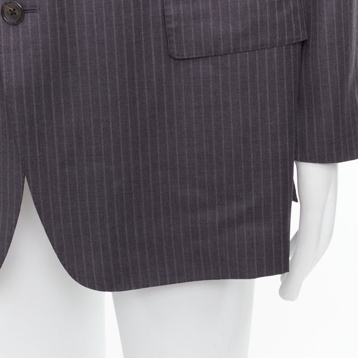 TOM FORD grey pinstripe hand stitched flap pockets blazer IT58 4XL