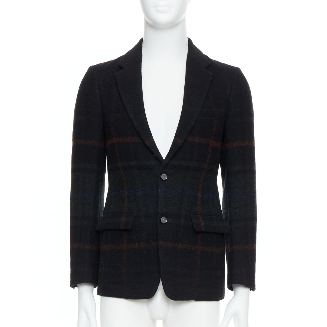 TOMORROWLAND black red green tartan degrade wool blazer jacket IT46 S