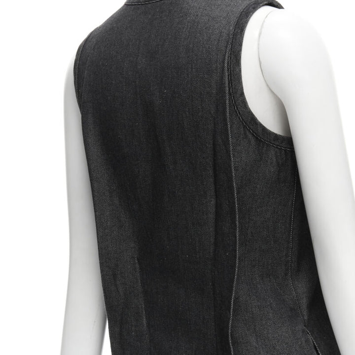 vintage COMME DES GARCONS 1991 dark indigo washed denim pinched seam dress S