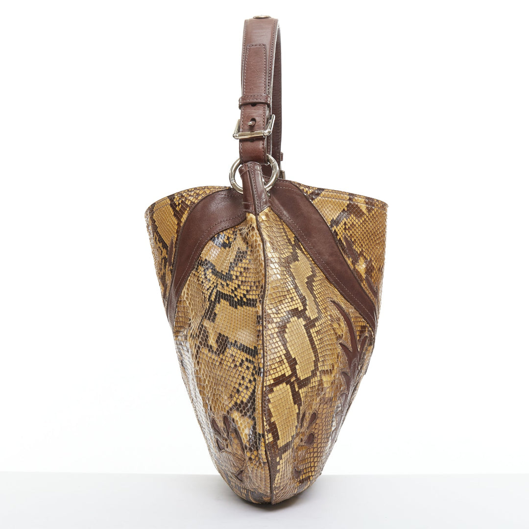 RALPH LAUREN Purple Label Proprietor scaled leather Western Flame hobo bag