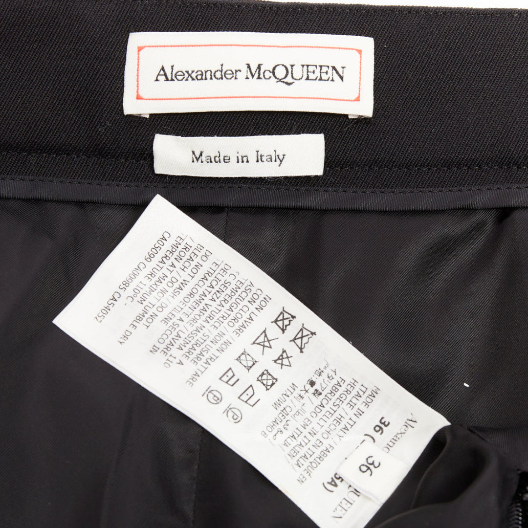 ALEXANDER MCQUEEN 2021 black gold multi buttons asymmetric panel shorts IT36 XXS