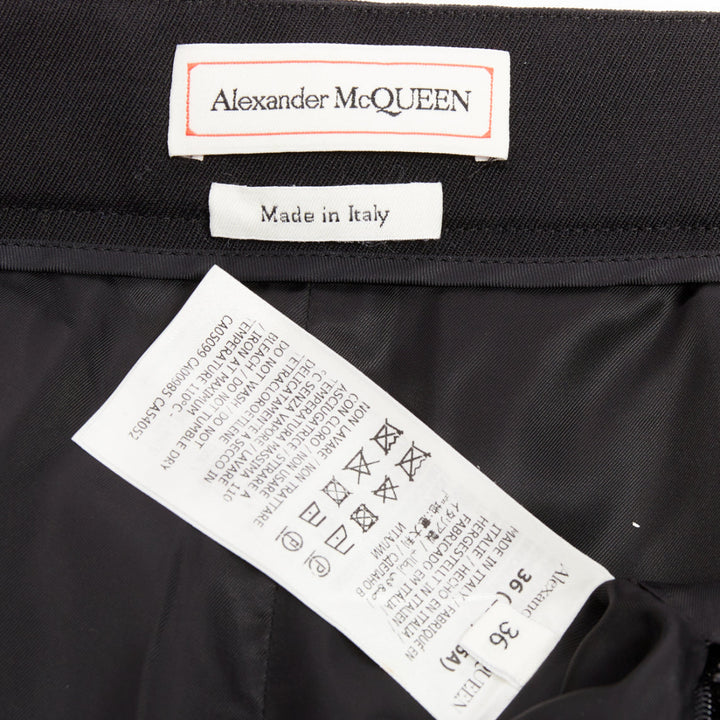 ALEXANDER MCQUEEN 2021 black gold multi buttons asymmetric panel shorts IT36 XXS