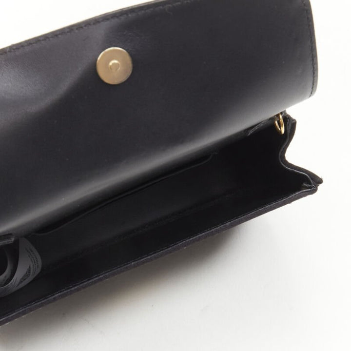 VERSACE Virtus Barocco black crystal embellished flap crossbody clutch bag