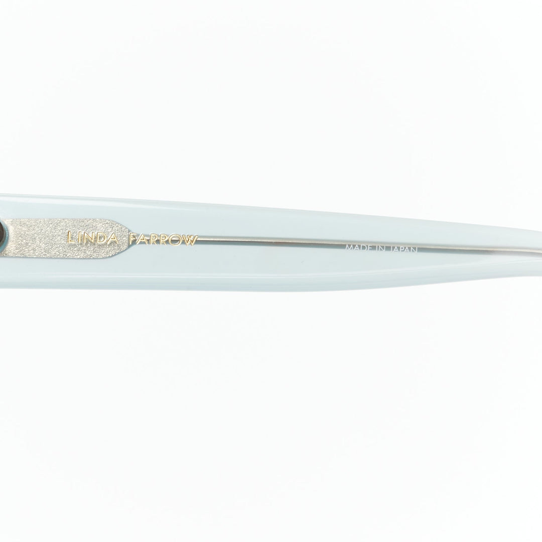 LINDA FARROW LFL656/9 blue acetate clear lens oversized sunglasses