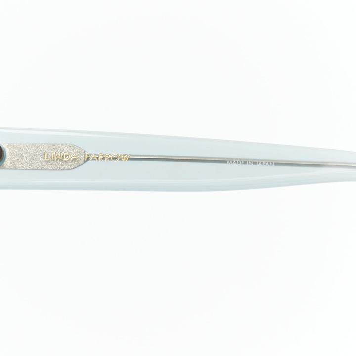 LINDA FARROW LFL656/9 blue acetate clear lens oversized sunglasses