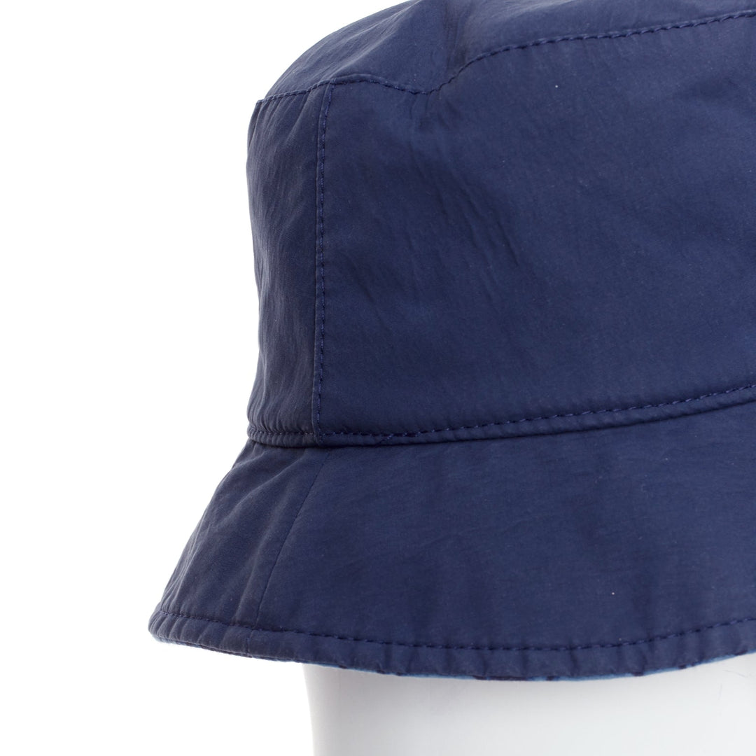 CHRISTIAN DIOR KIDS navy cotton monogram lined bucket hat T4