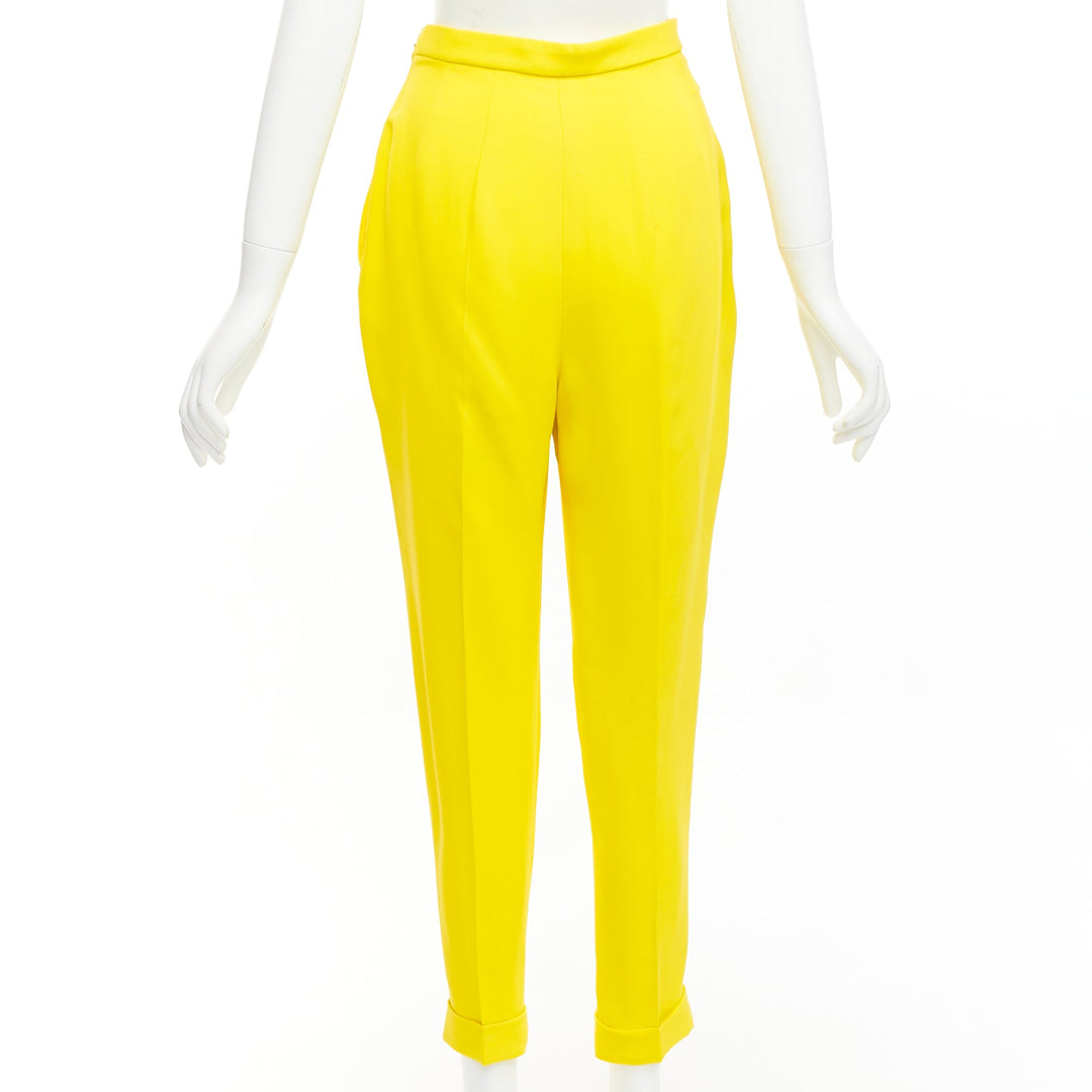 DELPOZO yellow viscose blend high V waistband harem pants FR36 S