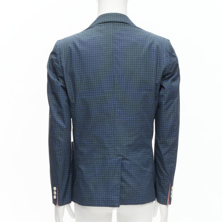 JUNYA WATANABE MAN blue green checked contrast lining casual blazer jacket M
