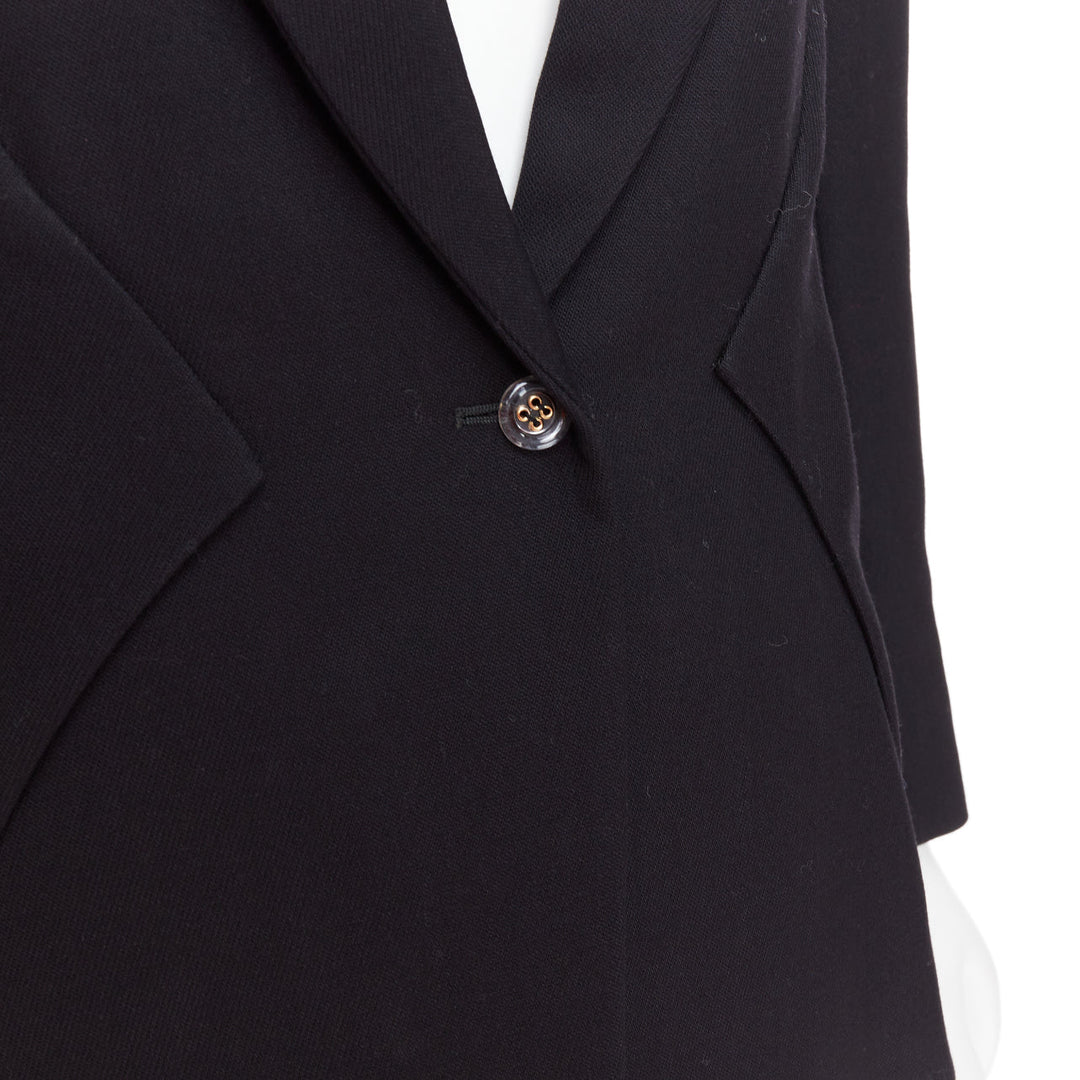 YVES SAINT LAURENT 2010 black wool blend deconstructed blazer FR36 S