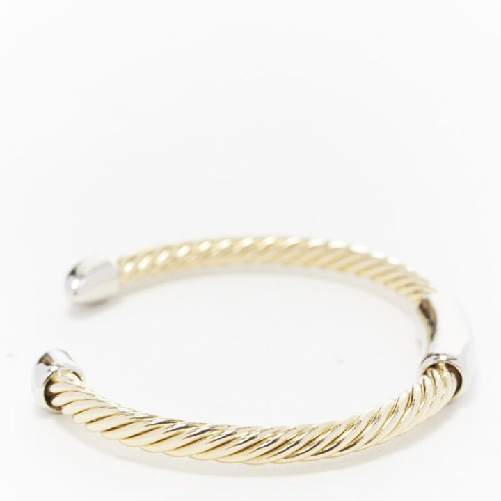 vintage BVLGARI JEWELLERY 18k yellow gold white gold stud twist bangle cuff