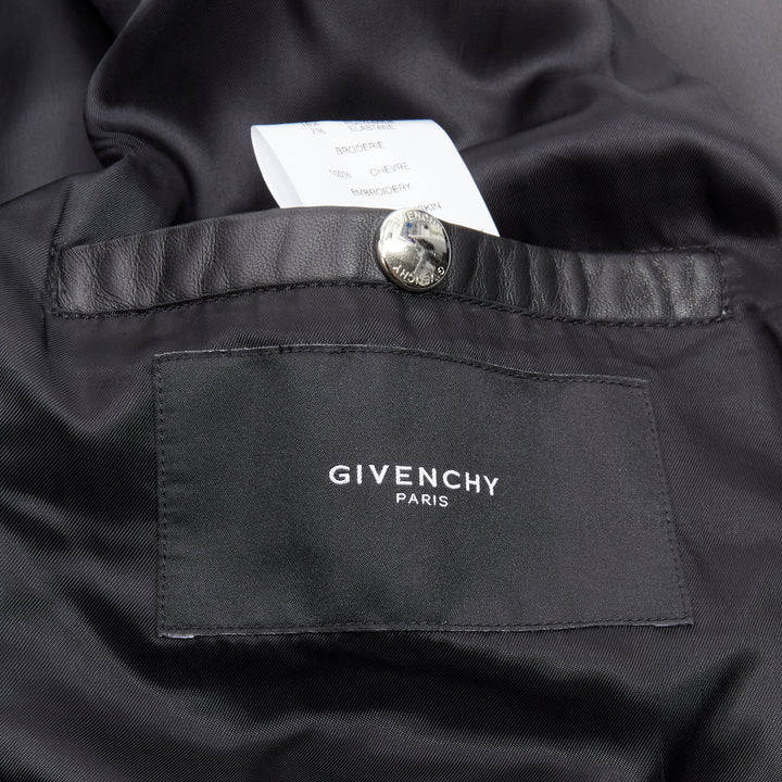 GIVENCHY Riccardo Tisci black signature stars lambskin leather bomber EU48 M