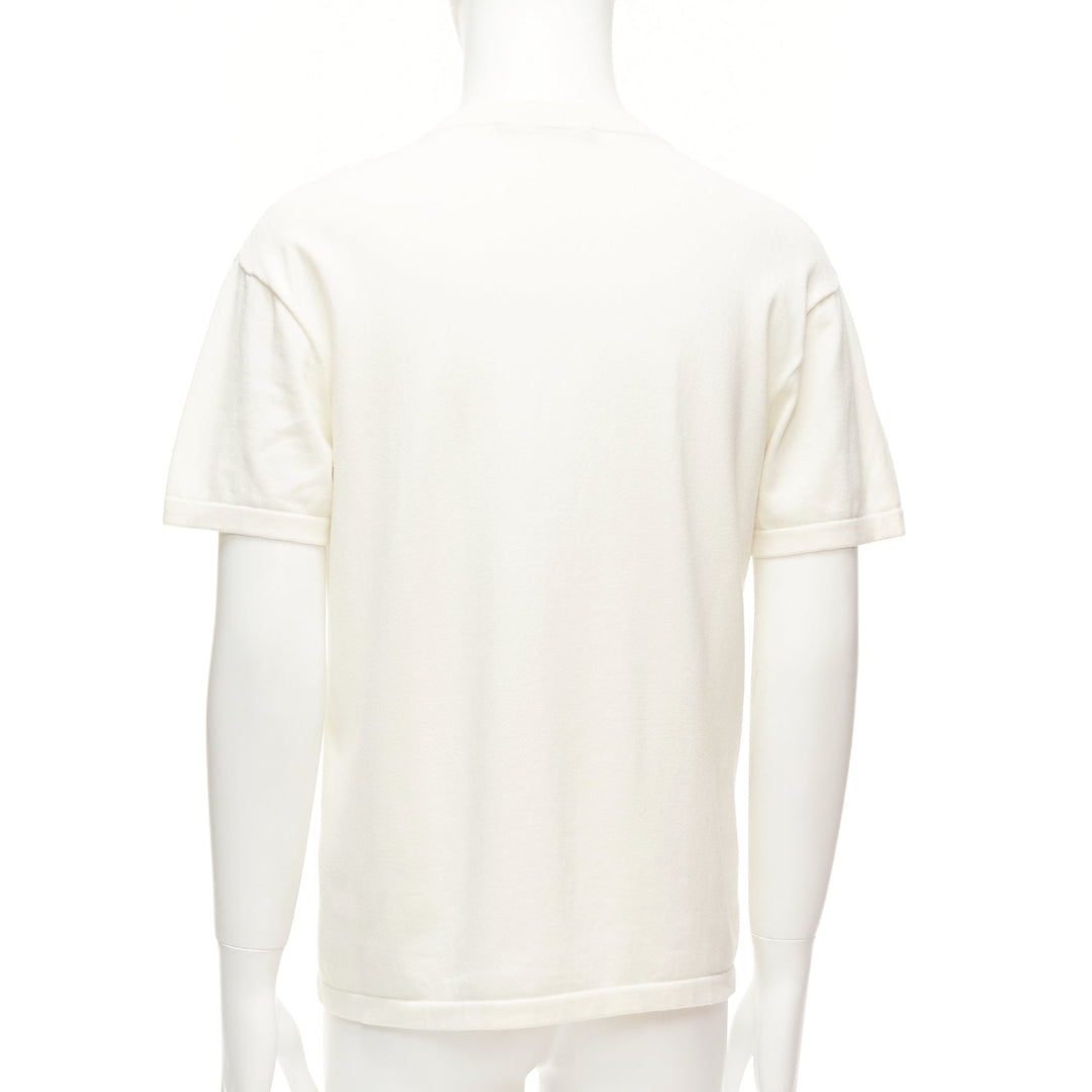 LOUIS VUITTON Nigo LV Made Duck cream intarsia jacquard knit top S