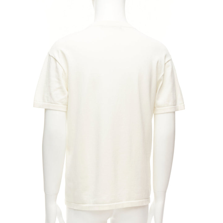 LOUIS VUITTON Nigo LV Made Duck cream intarsia jacquard knit top S
