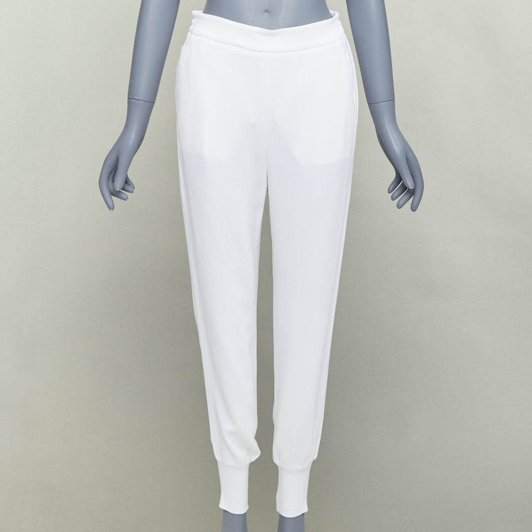 STELLA MCCARTNEY 2019 cream viscose blend minimal jogger pants IT36 XXS