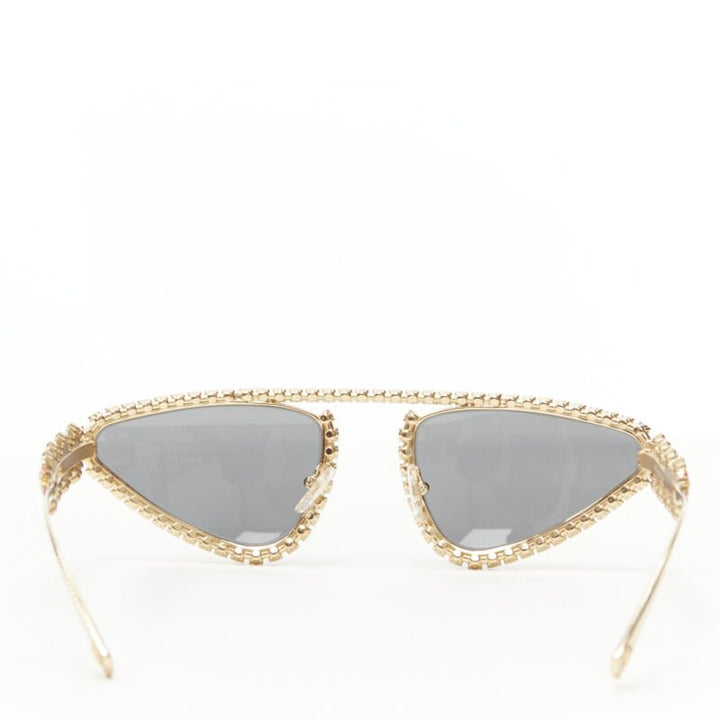 VERSACE 2019 Runway Signature Medusa rhinestone crystal sunglasses Rare