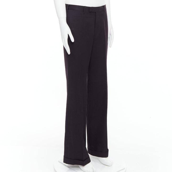 YOHJI YAMAMOTO Y's dark brown wool cotton blend wide pants JP4 XL
