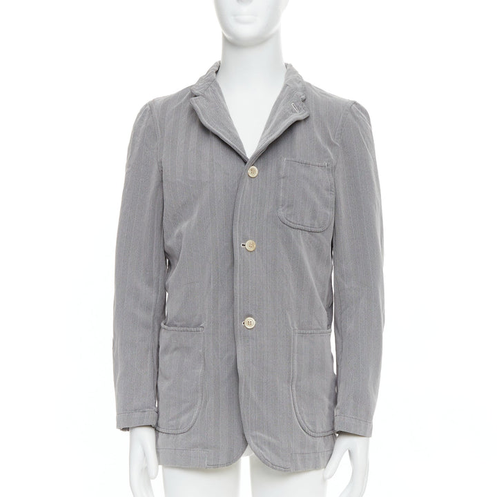 COMME DES GARCONS HOMME PLUS 1999 grey crinkle effect 3 pocket blazer M