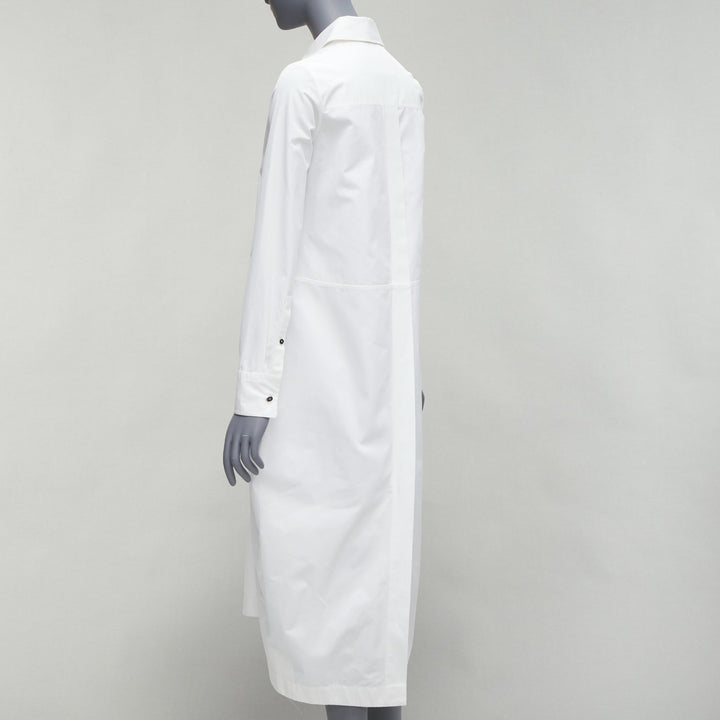 JIL SANDER 2022 white hidden placket minimal boxy shirt dress FR30 XXS