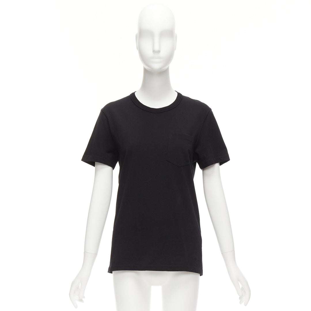 TOM FORD black TF logo embroidered pocketed round neck tshirt IT46 XL