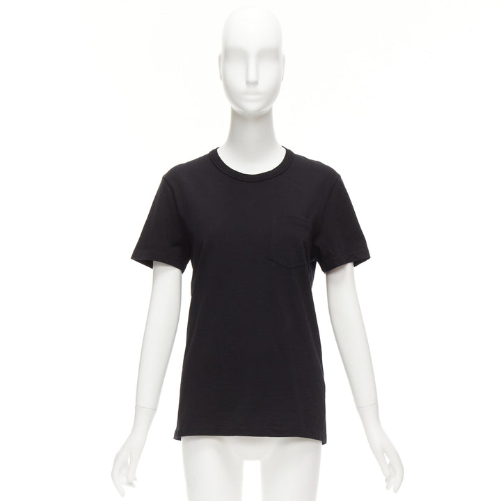 TOM FORD black TF logo embroidered pocketed round neck tshirt IT46 XL