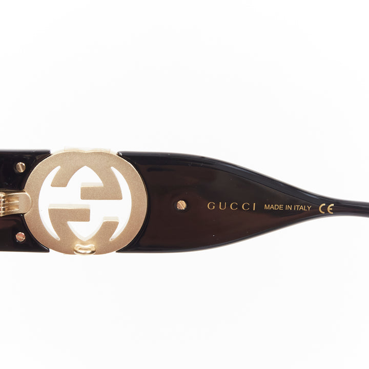 GUCCI Alessandro Michele GG1022S black gold GG logo oversized sunglasses