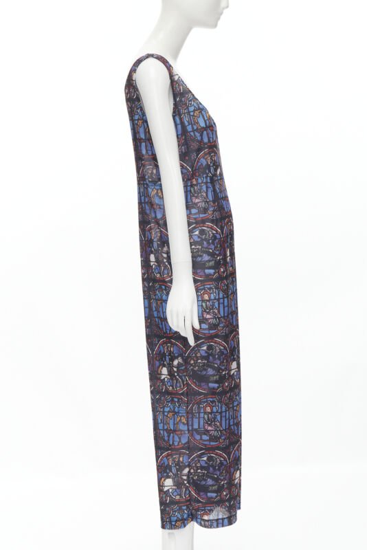 Runway COMME DES GARCONS Vintage 1990 Church Stained Glass print jumpsuit M