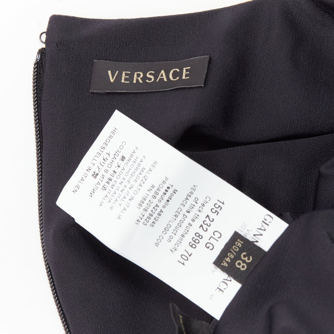 VERSACE 2018 Tribute gold Medusa Barocco long sleeve bodysuit top IT38 XS