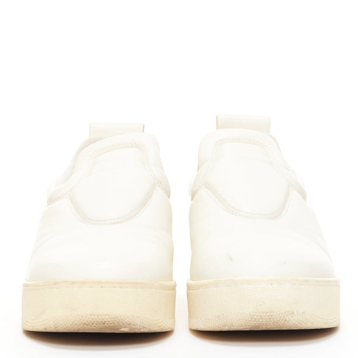 OLD CELINE 2015 cream leather padded logo tab platform skate shoes EU35