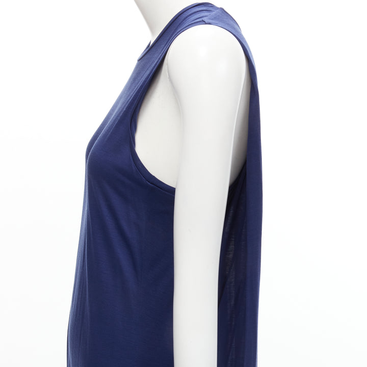 ACNE STUDIOS 2016 Ormanda Tencel navy cape illusion layered tank dress S