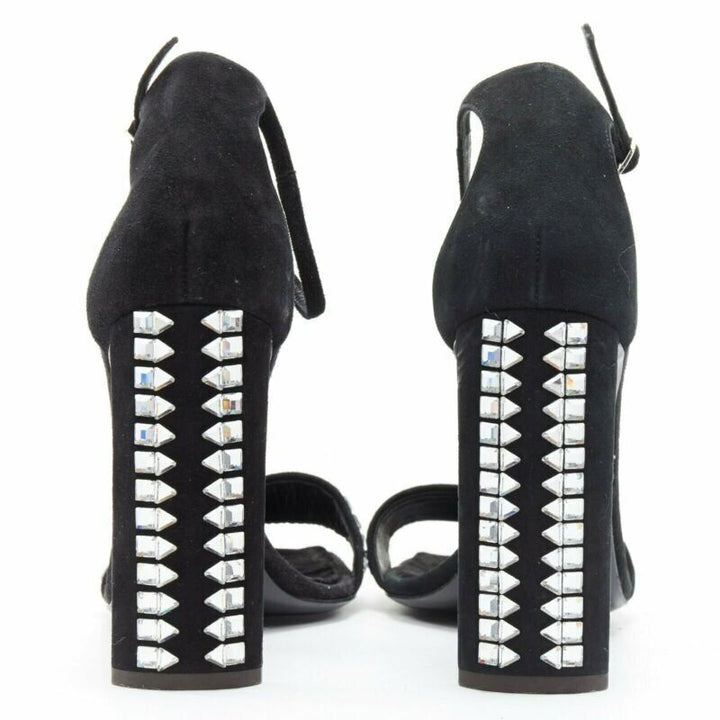 GIUSEPPE ZANOTTI 2017 black geometric crystal embellished sandal EU39