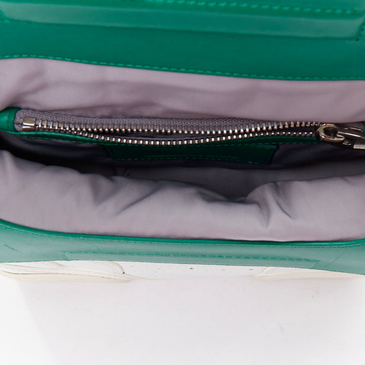 ALEXANDER WANG Runway Sneaker white green leather clutch crossbody bag