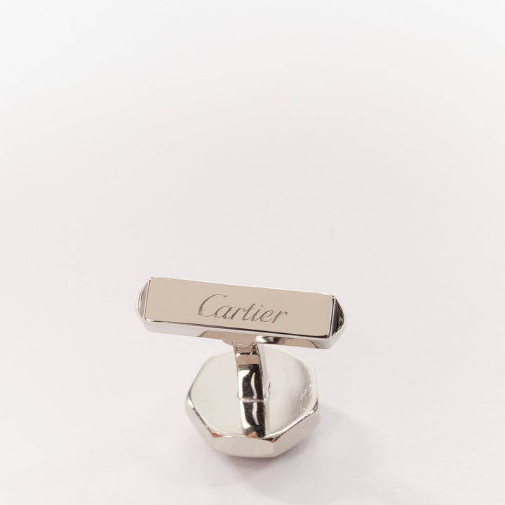 CARTIER Watch Crown Decor 925 sterling silver blue stone cufflinks
