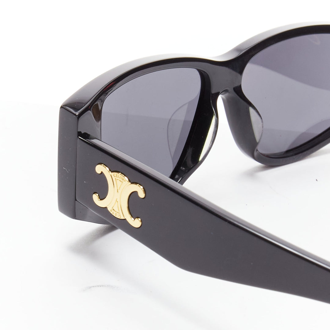 CELINE Hedi Slimane Triomphe CL40227U black gold logo acetate sunglasses