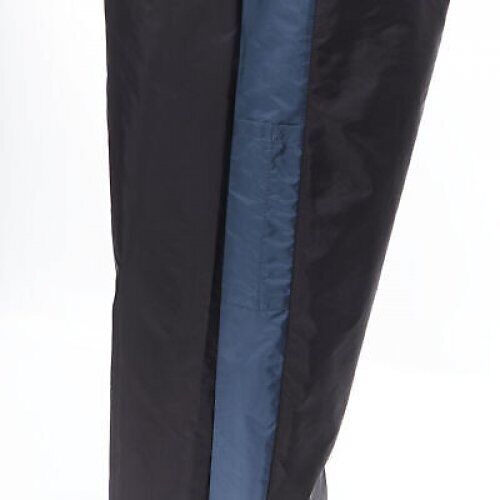 PRADA 2018 black blue nylon side stripe toggle gabardine track pants L