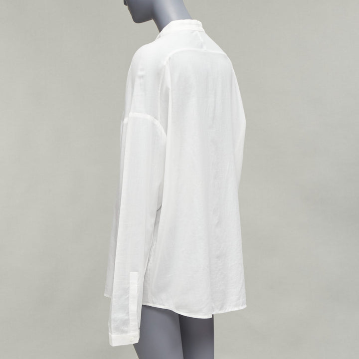 HAIDER ACKERMANN white 100% cotton bishop collar oversized flowy shirt FR34 XS